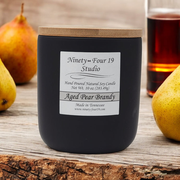 scented natural soy wax candle - 10 oz black ceramic container