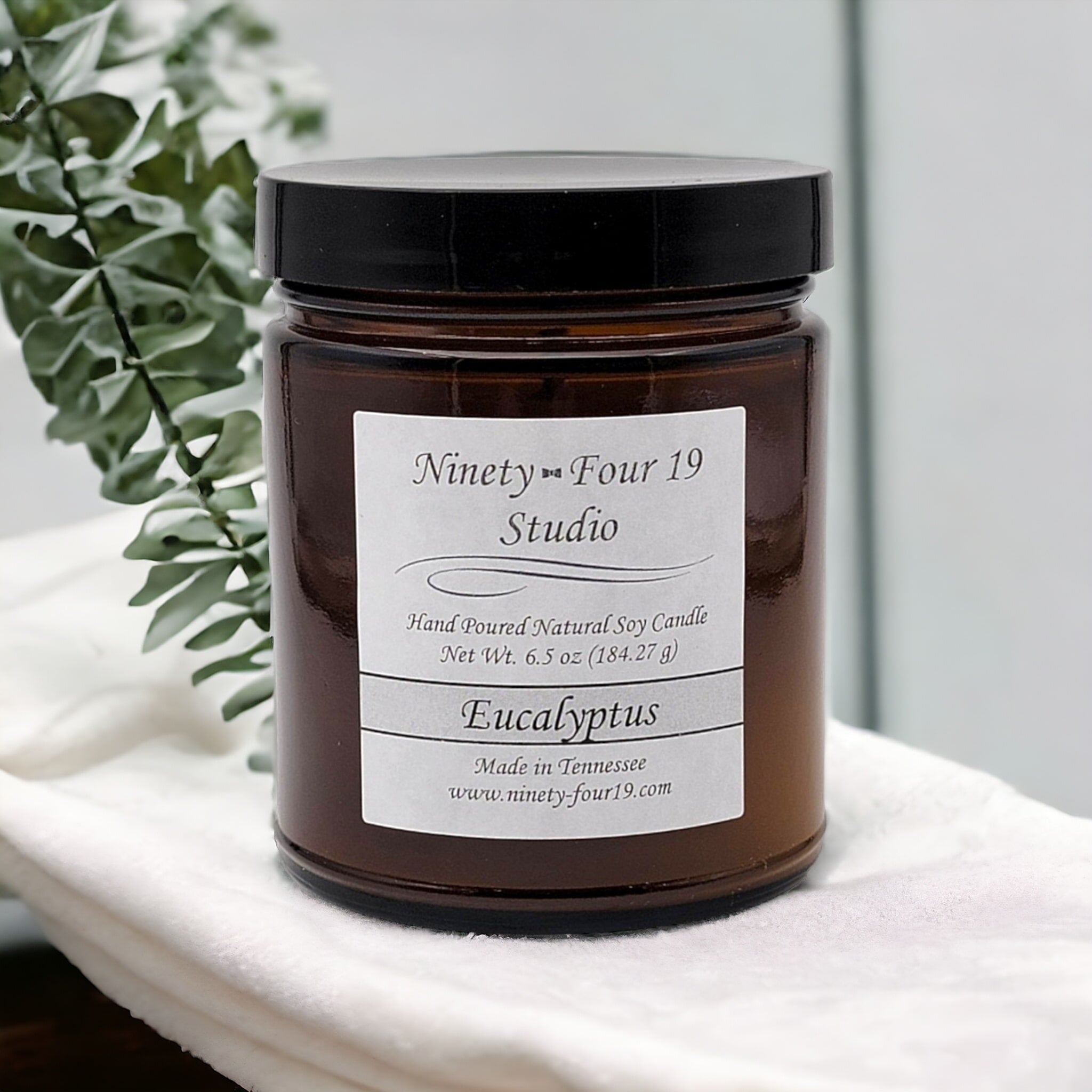 Scented Natural Soy Wax Candle - Eucalyptus Fragrance
