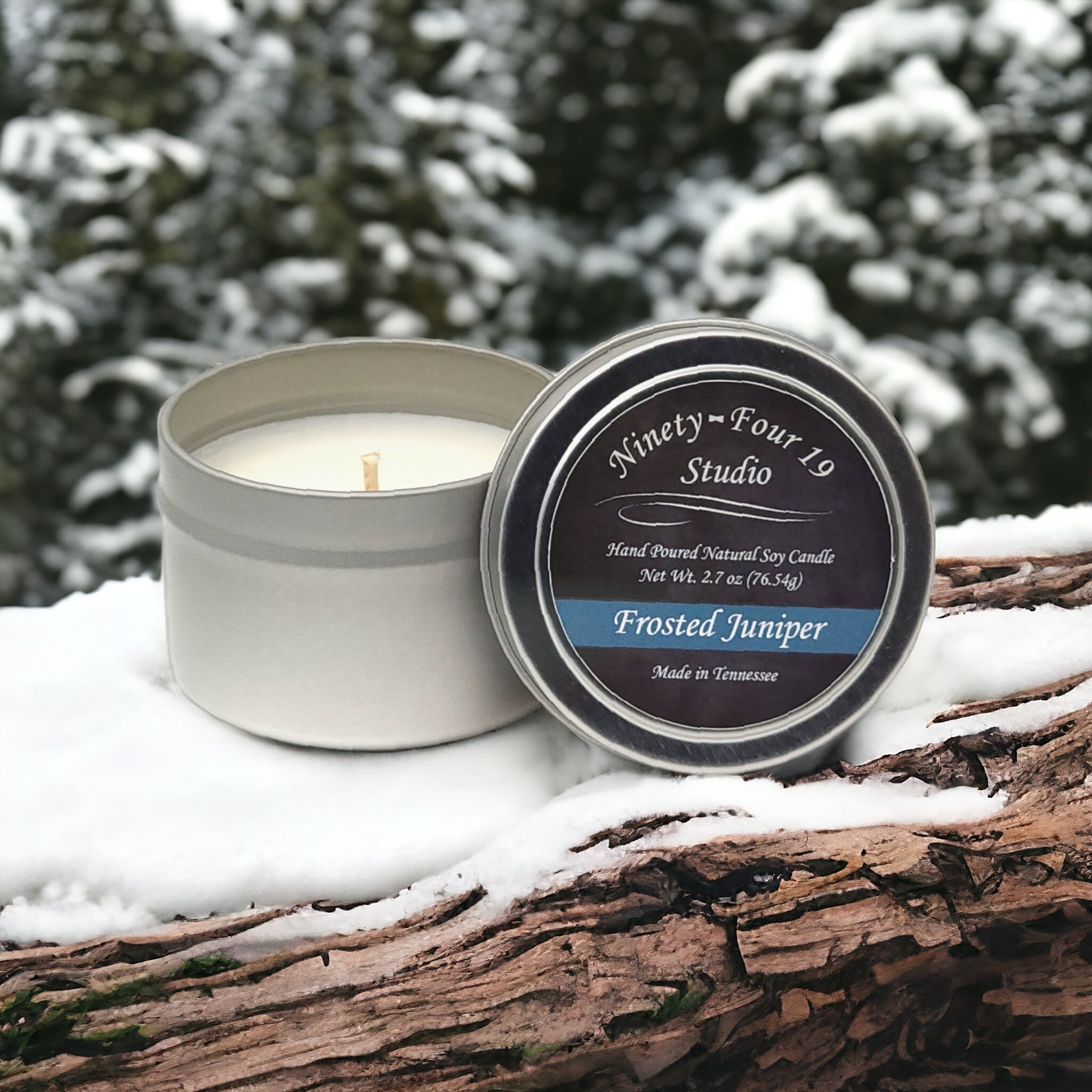 Scented Natural Soy Wax Candle Frosted Juniper Fragrance