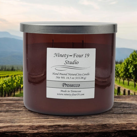 scented natural soy wax candle - 14.5 oz Amber glass