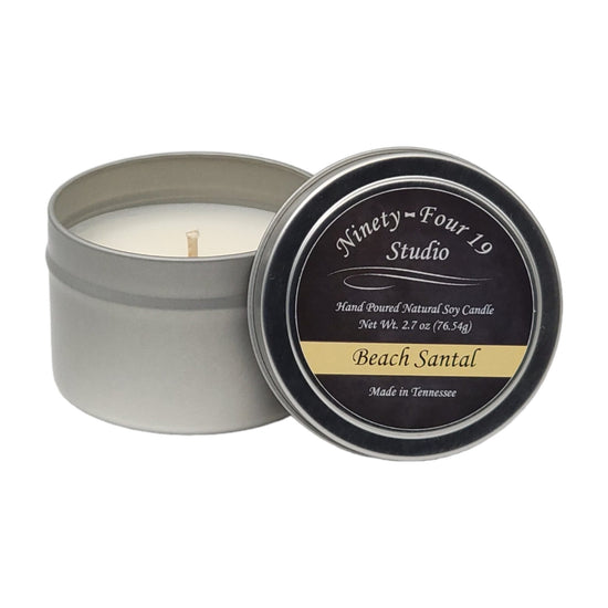 Natural soy wax candle - 2.7 oz tin container