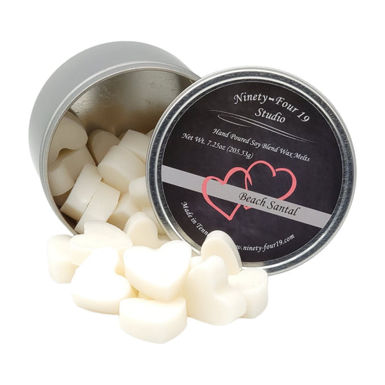 Heart shaped soy wax melts - Beach Santal fragrance