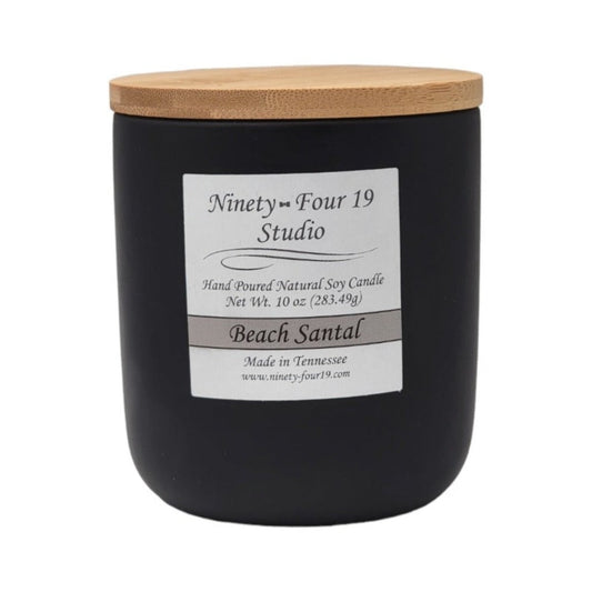 Scented soy wax candle - 10 oz black ceramic container