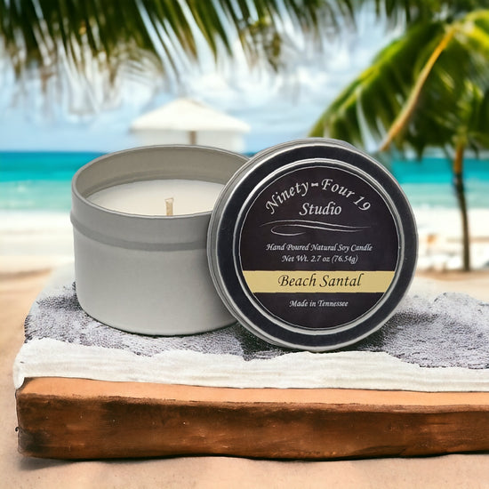 Scented Natural Soy Wax Candle - Beach Santal Fragrance