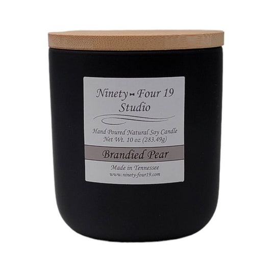 Scented soy wax candle - 10 oz black ceramic container