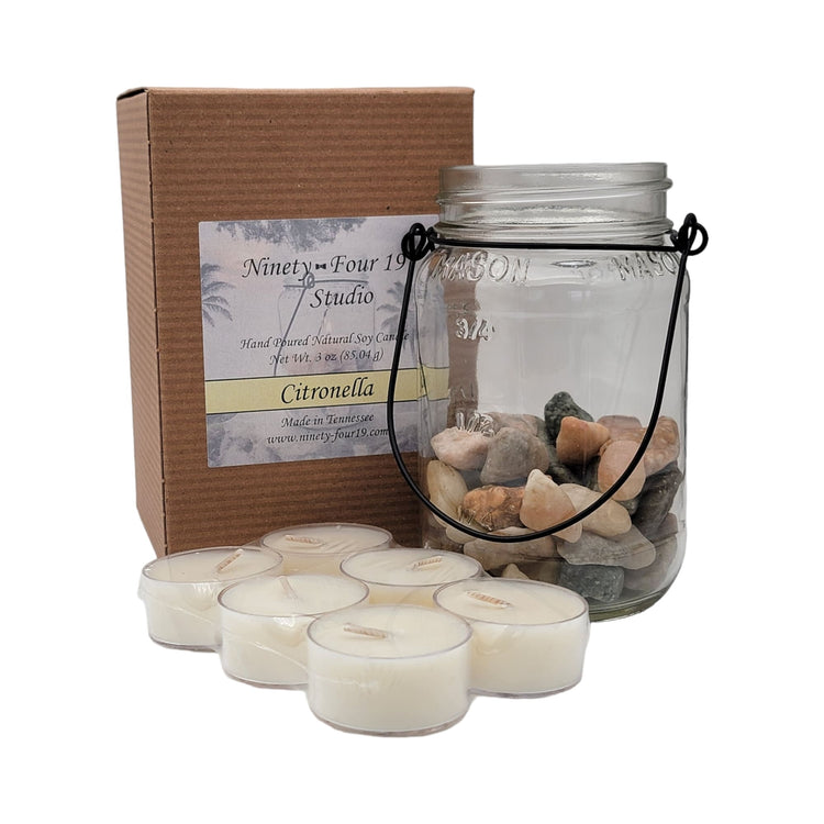 Citronella - 3 oz (Mason Jar with River Rock)