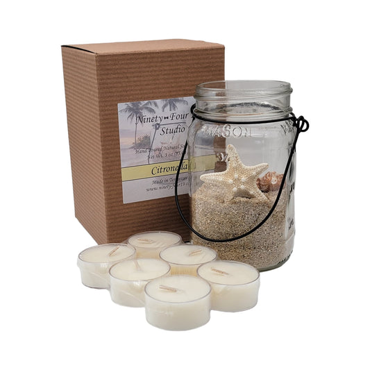 Citronella - 3 oz (Mason Jar with Sand and Shells)