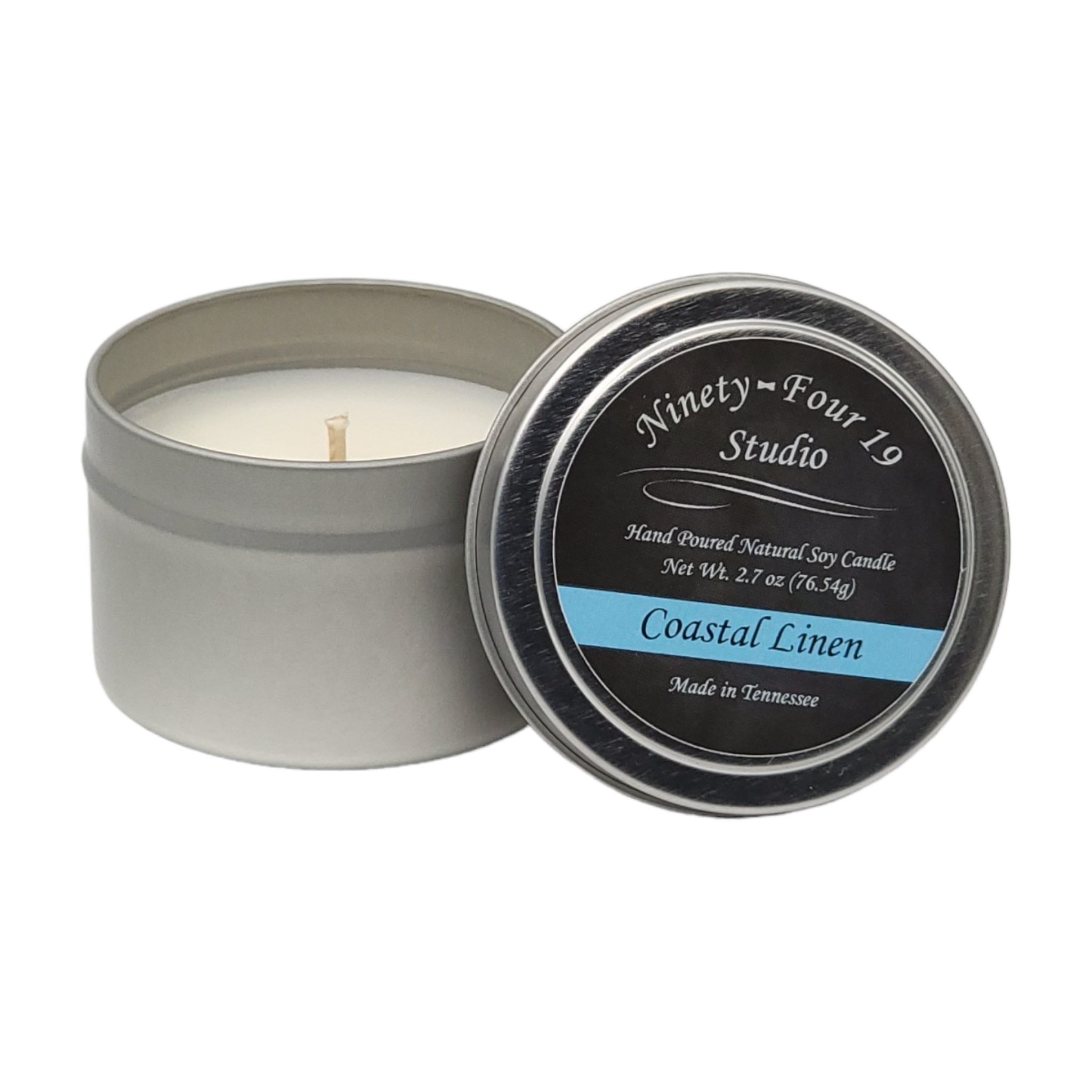 Scented Natural Soy Wax Candle - Coastal Linen Fragrance ...