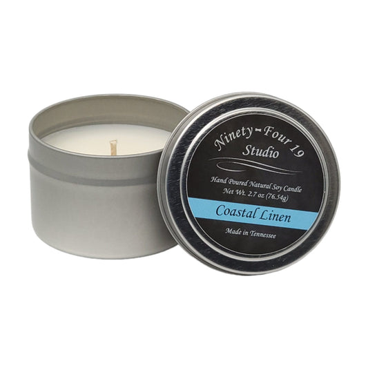 Natural soy wax candle - 2.7 oz tin container