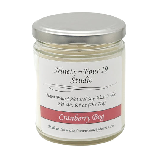 Glass jar soy wax candle - Cranberry Bog fragrance