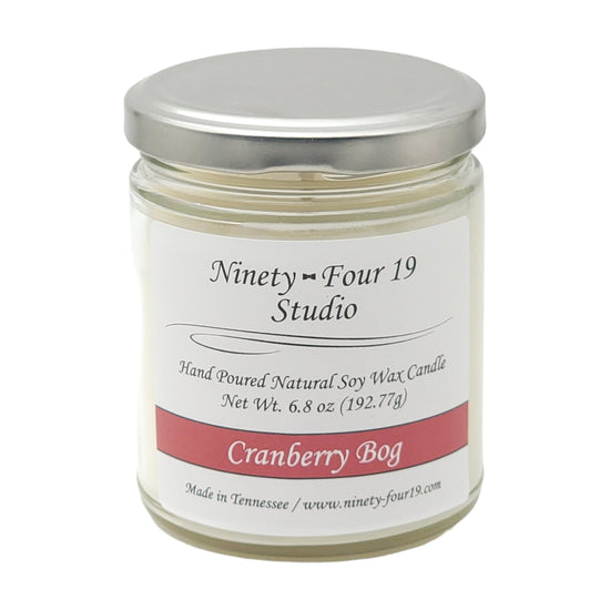 Glass jar soy wax candle - Cranberry Bog fragrance