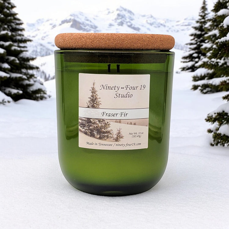 Scented natural soy wax candle - Sonoma green glass container