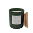 scented natural soy wax candle in evergreen ceramic container