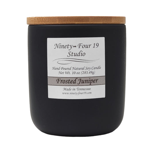 Scented soy wax candle - 10 oz black ceramic container