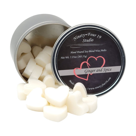 Heart shaped soy wax melts - Ginger and Spice fragrance