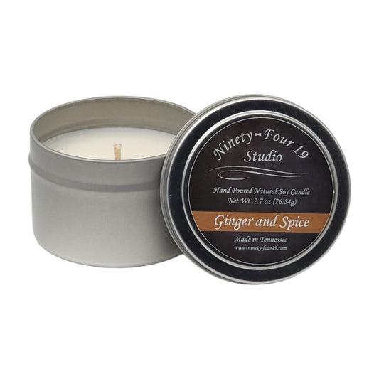 Natural soy wax candle - 2.7 oz tin container