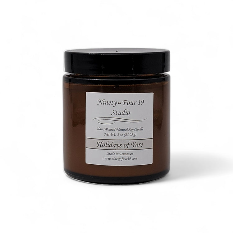 Natural soy wax candle - 3 oz amber glass jar