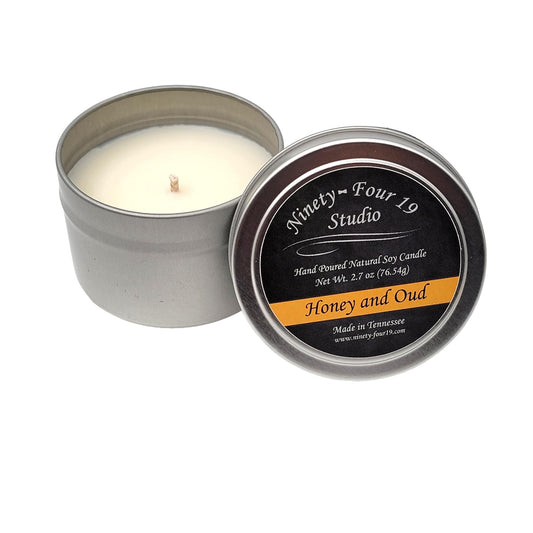 scented natural soy wax candle - 2.7 oz tin container