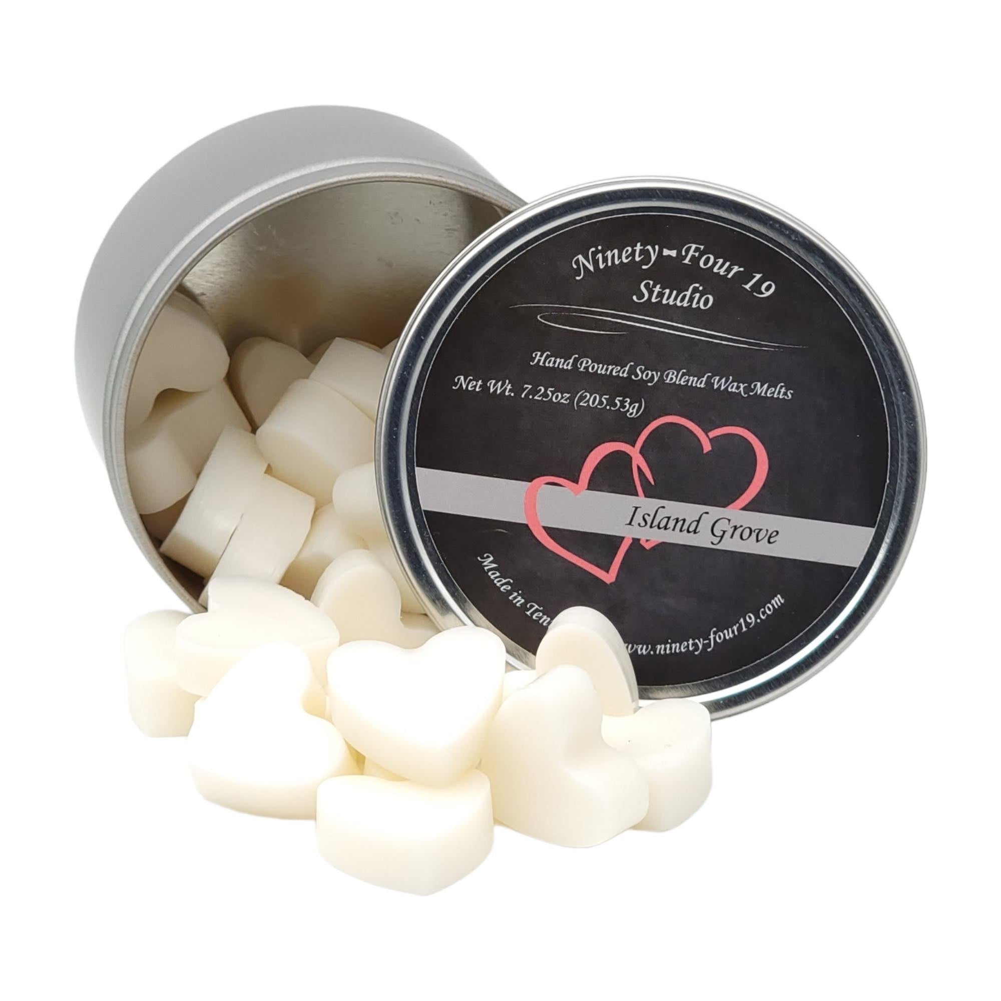 Heart shaped soy wax melts - Island Grove fragrance