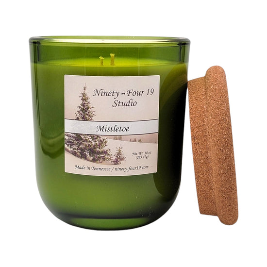 scented natural soy wax candle - Sonoma green glass container