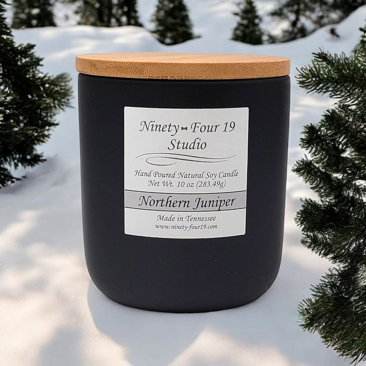 scented natural soy wax candle - 10 oz black ceramic container