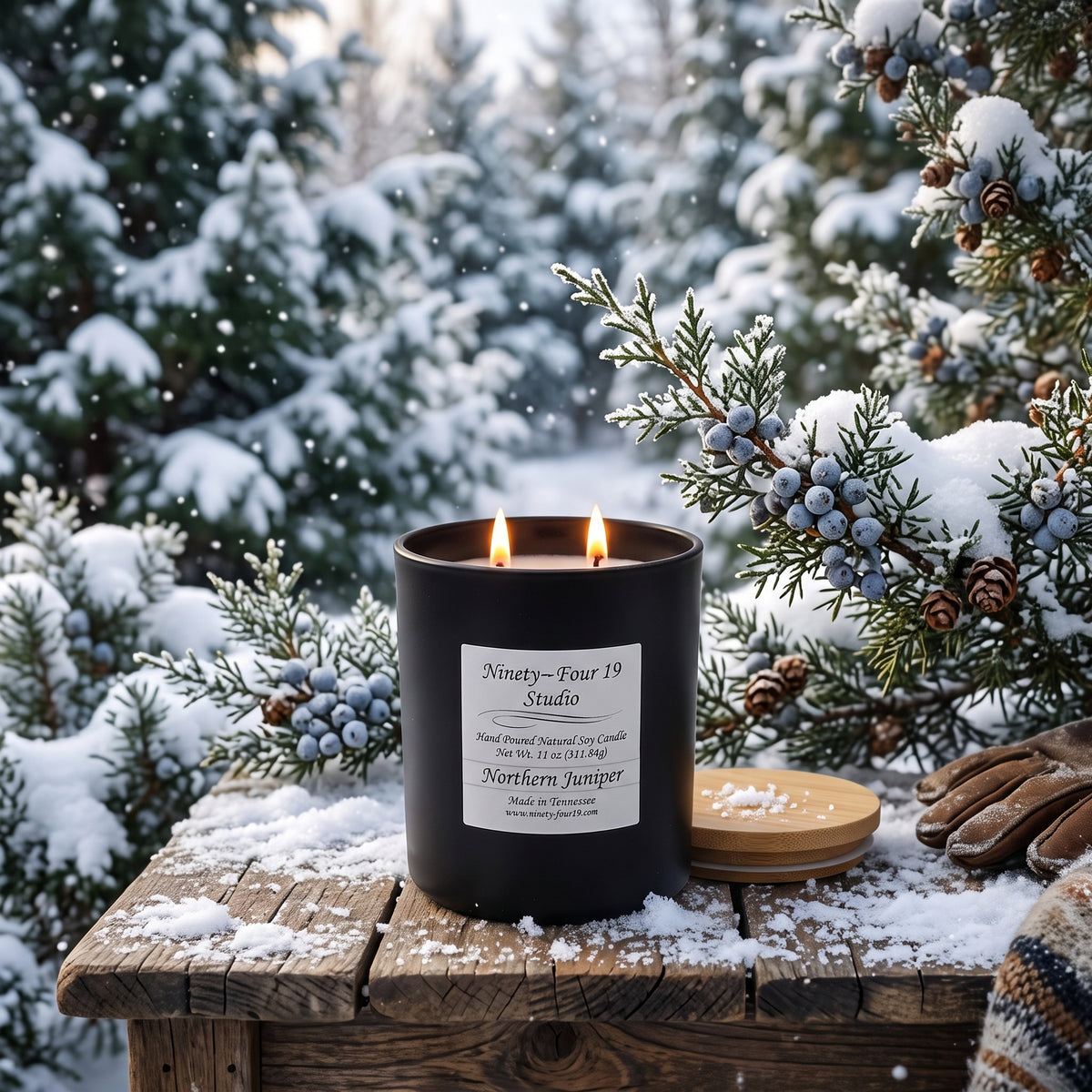 scented natural soy wax candle in a black ceramic container