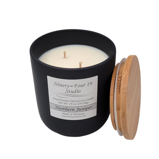 scented natural soy wax candle - 10 oz black container