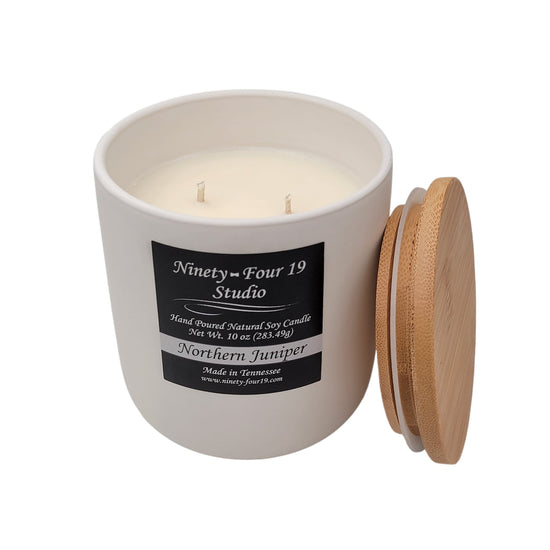 scented natural soy wax candle - 10 oz white ceramic container