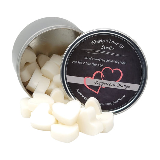 Heart shaped soy wax melts - Peppercorn Orange fragrance