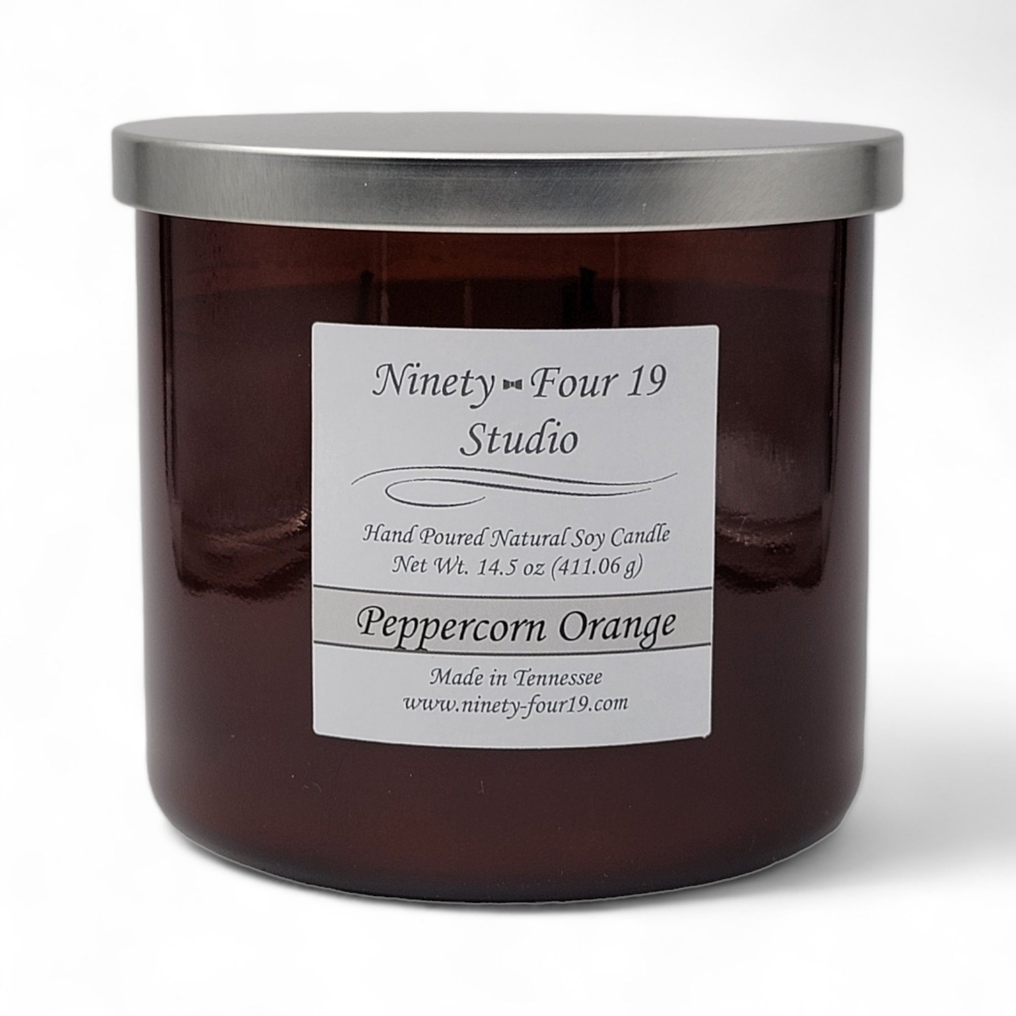 Natural soy wax candle - 14.5 oz amber glass container