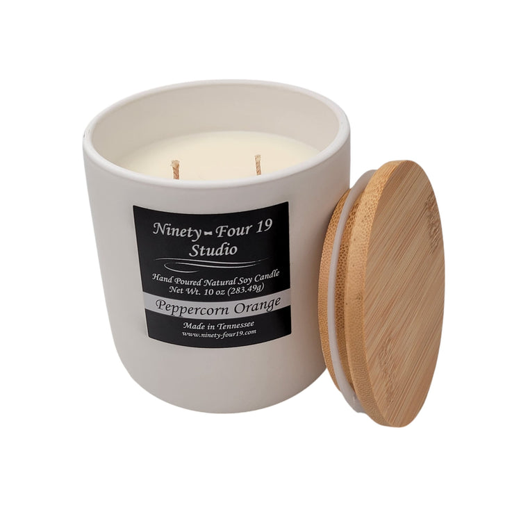 scented natural soy wax candle - 10 oz white ceramic container