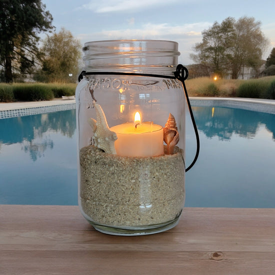 Natural soy wax citronella fragrance with decorative mason jar