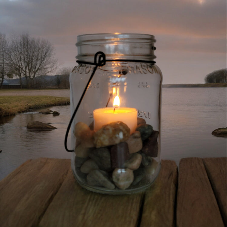 Natural soy wax citronella scented candle with decorative mason jar