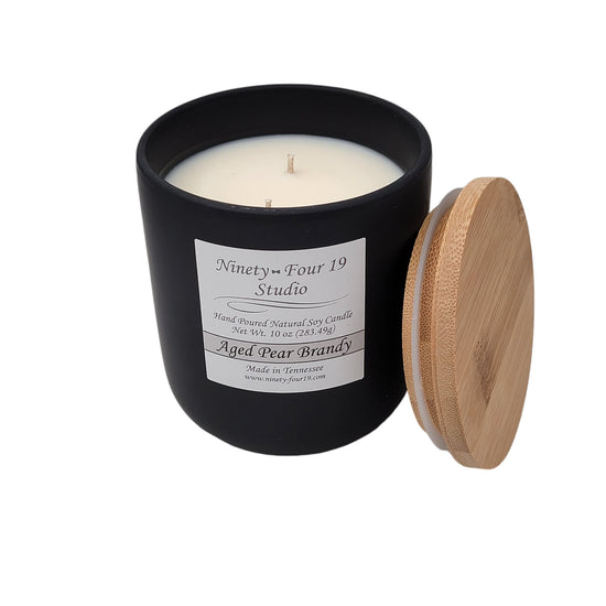 scented natural soy wax candle - 10 oz black ceramic container