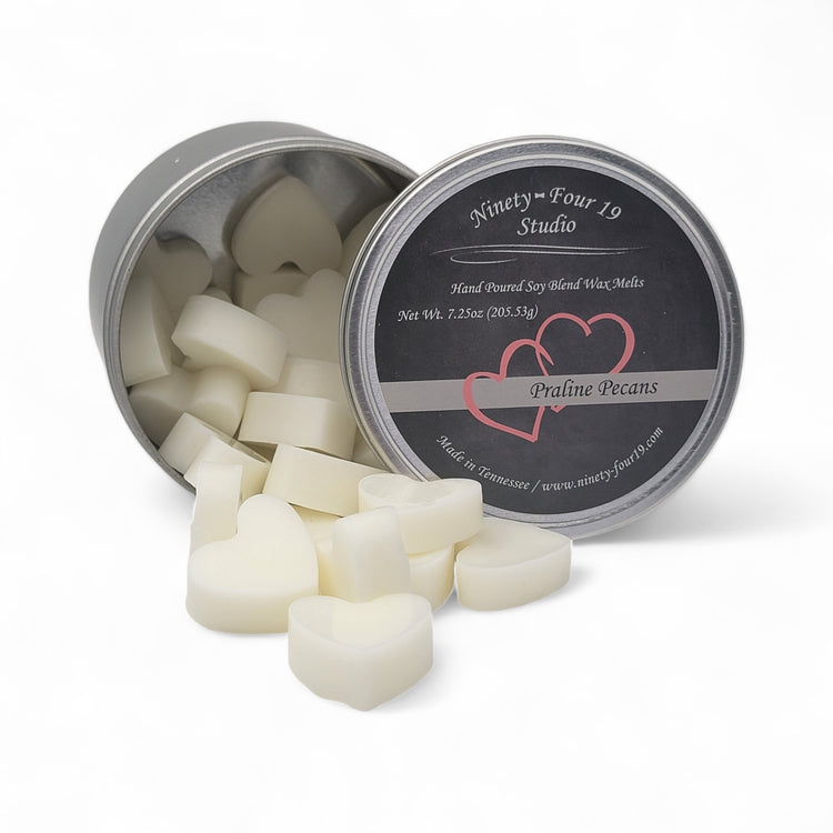 soy wax heart shaped melts - 7.25 oz tin container