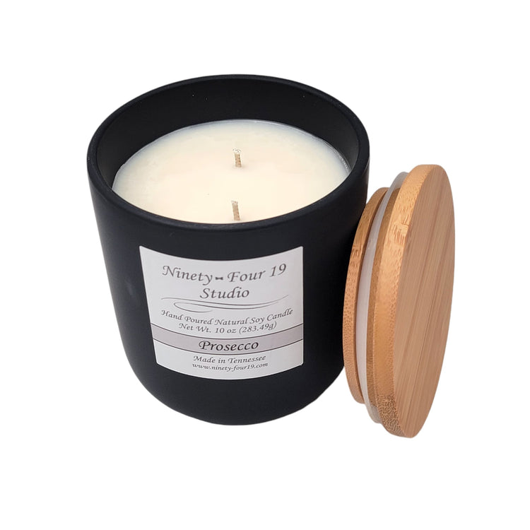 scented natural soy wax candle - 10 oz black ceramic container