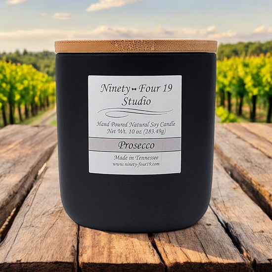 scented natural soy wax candle - 10 oz black ceramic container