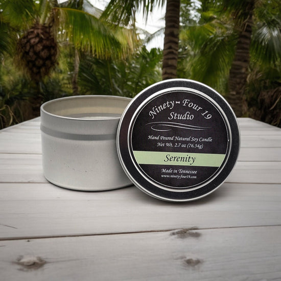 scented natural soy wax candle - 2.7 oz tin container