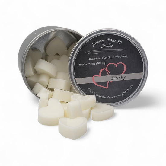 soy wax heart shaped melts - 7.25 oz tin container