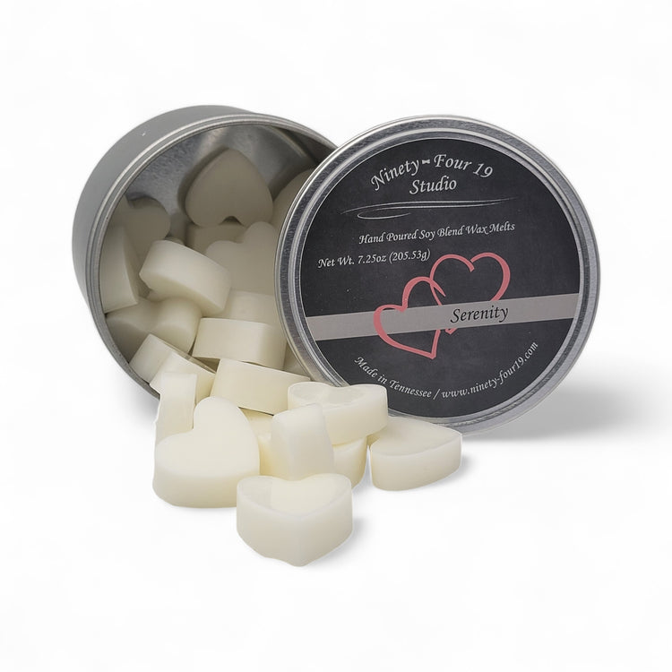 soy wax heart shaped melts - 7.25 oz tin container