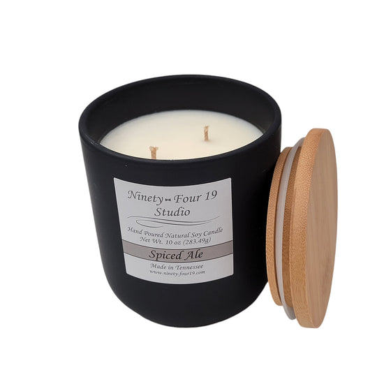 scented natural soy wax candle - 10 oz black ceramic container