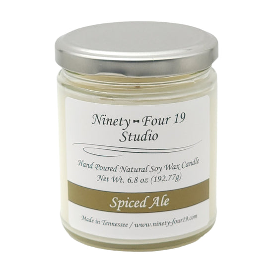 Glass jar natural soy wax candle - Spiced Ale fragrance