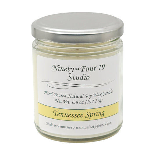 Glass jar natural soy wax candle - Tennessee Spring fragrance