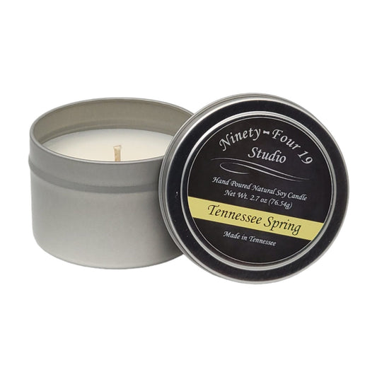 Natural soy wax candle - 2.7 oz tin container