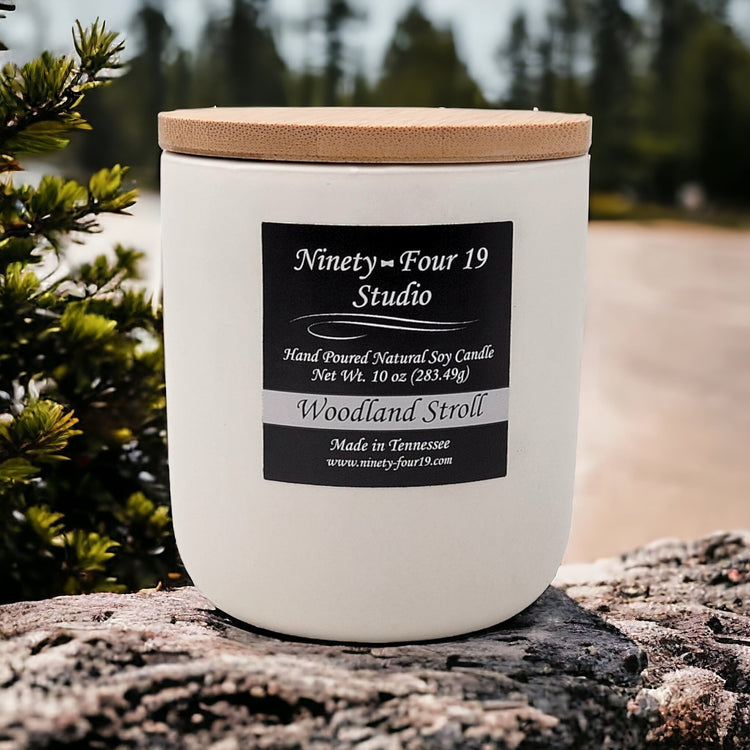 scented natural soy wax candle - 10 oz white ceramic container