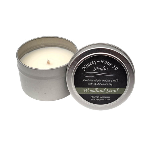 scented natural soy wax candle - 2.7 oz tin container